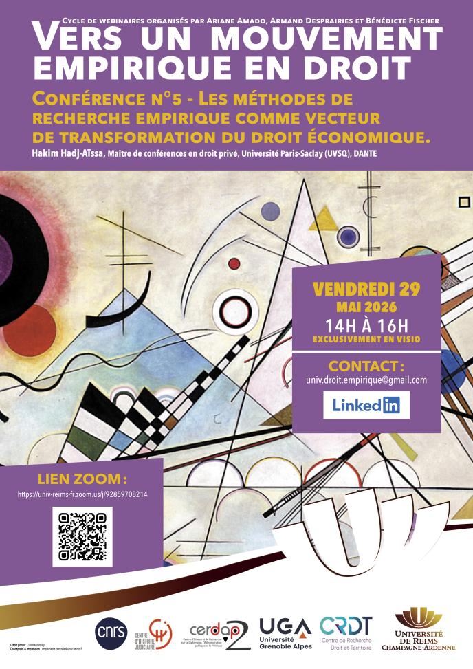 Conférence n°5 du cycle de webinaires : Vers un mouvement empirique en droit