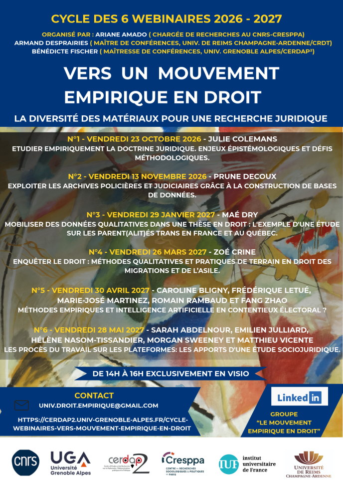 Deuxième édition cycle de webinaires : le 23 octobre 2026 !