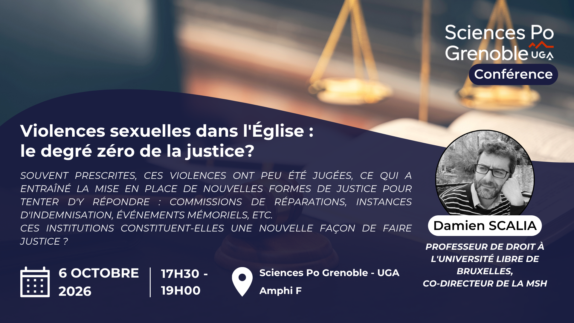 Conférence : "Violences sexuelles dans l'Eglise : le degré zéro de la justice"